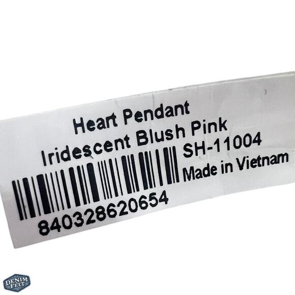 JULIE VOS Women’s 24K Gold Plated Irisdecent Blush Pink Heart Pendant Necklace - Picture 15 of 16